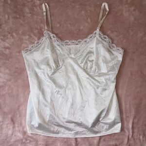 Vintage Deena Made in USA Lace Trim Camisole Size 36 Lingerie 60s 70s 80s